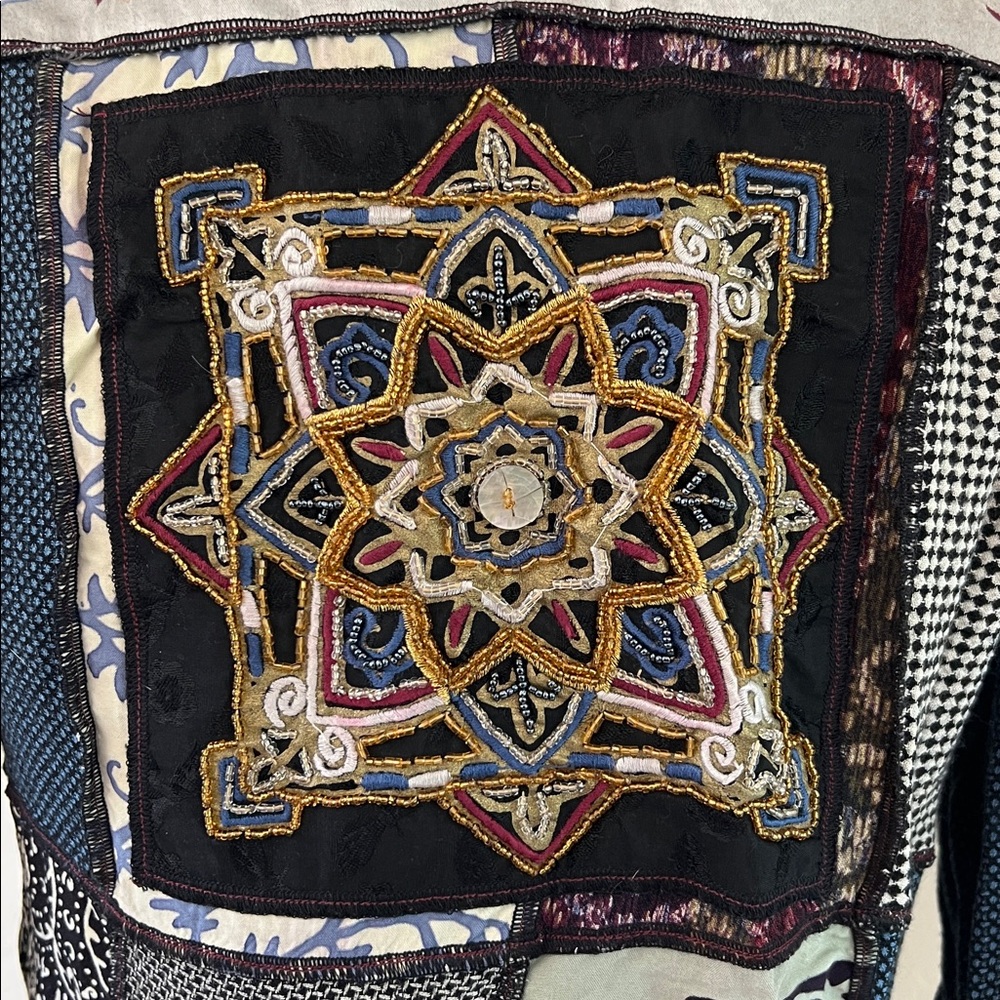 Faith vintage patchwork button down long sleeve t… - image 6